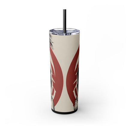 FUTURISTIC CYBER PUNK Skinny Tumbler - Sexy Cyborg Leather Clad Spike Mohawk Girl Insulated Cup