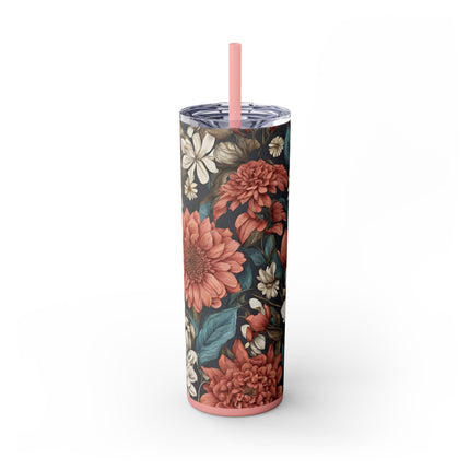 FLORAL BEAUTY Skinny Tumbler - Fitness Exercise Workout Drink Traveler