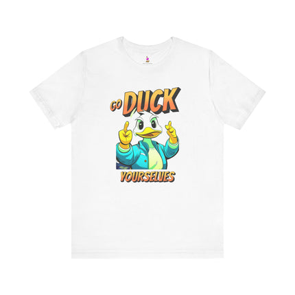 GO DUCK YOURSELVES Profane Quack T-Shirt - Funny Duck Wordplay Humor Tee