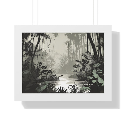 Wall Decor, Jungle Scene, Framed Wall Hanging, Black Shadow Print, Nature Scene Picture, Living Room Poster, Office Scenery