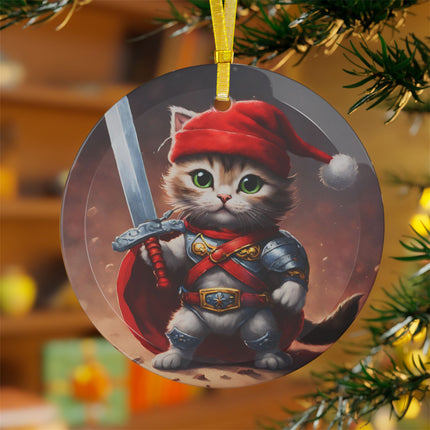 KITTEN WARRIOR Christmas Ornament
