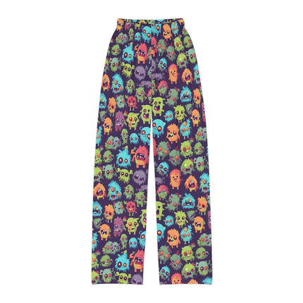 Kids Zombie Pajama Pants | Vintage 90's Style Retro Monster Gross Out Bed Time Wear | Cute Furry Fuzzy Beast Monsters Child Night Bottoms
