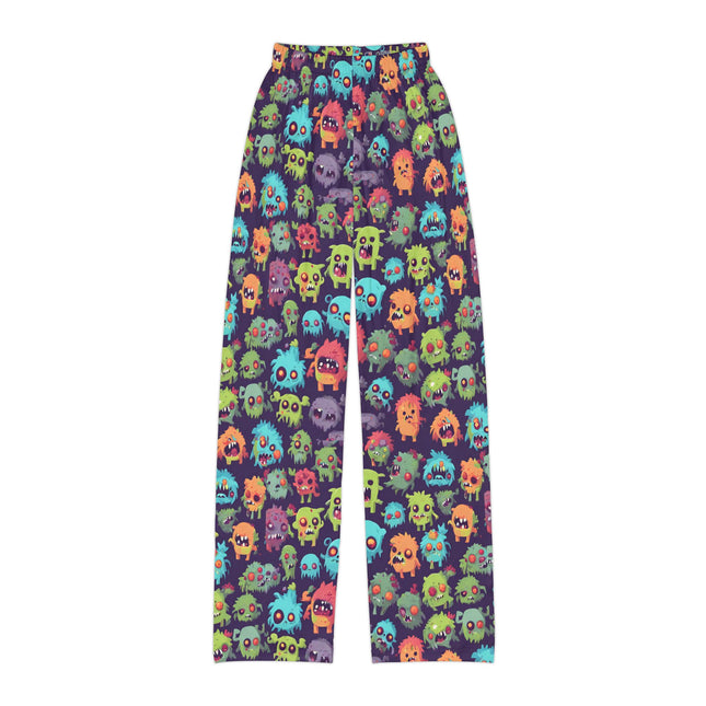 Kids Zombie Pajama Pants | Vintage 90's Style Retro Monster Gross Out Bed Time Wear | Cute Furry Fuzzy Beast Monsters Child Night Bottoms