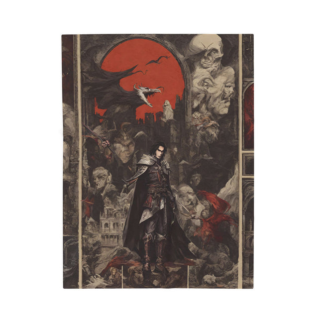 A FORTHCOMING PRELUDE OF THE BLOOD SKY Video Game Inspired Abstract Collage Blanket