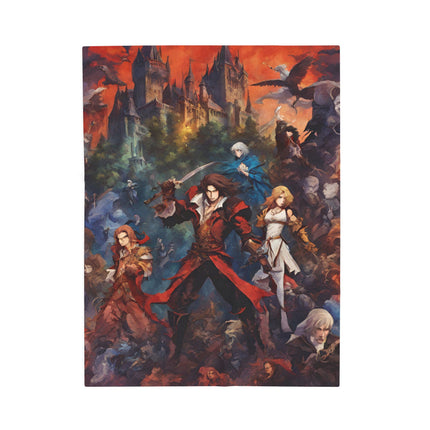 CONQUERORS OF NIGHT EMERGE AT DUSK Video Game Inspired Abstract Collage Blanket