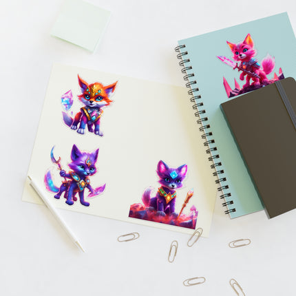 CRYSTAL GUARDIAN FOXES Kids Stickers