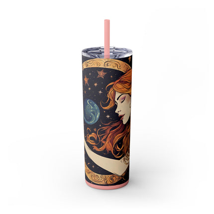MOON SHAPING GODDESS Skinny Tumbler - Lunar Celestial Beauty Cup