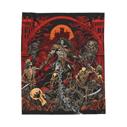 SURROUNDED BY THE DEMONS OF THE NIGHT Blanket - Video Game Inspired Velveteen Plush Throw