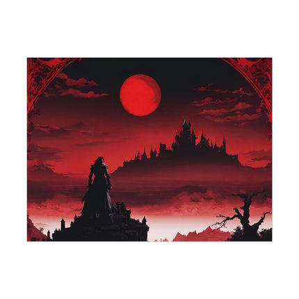 WHAT A HORRIBLE NIGHT TO TRAVERSE THE DARKNESS - Dracula Castle Video Game Inspired Wall Decor Poster