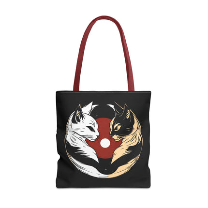 Cat Lovers Tote | Moon Lit Love Cat Grocery Bag | Feline Frisky Office Travel Carrier | Moonlight Kittens Cotton Traveler Tote