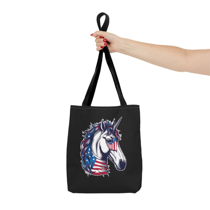 Patriotic Unicorn Gift Tote | American Flag Election Grocery Bag | United States Flag Freedom Lovers Office Travel Carrier | Patriot Sack