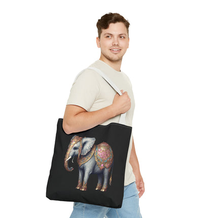 Personalized Elephant Gift Tote | Majestic Custom Grocery Bag | Jungle Lovers Office Travel Carrier | Wild Animal Business Traveler
