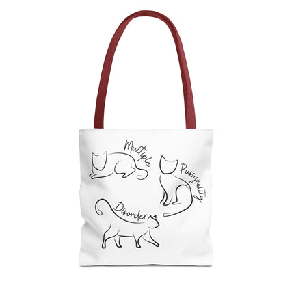 Cat Tote Bag | Cat Lovers Gift Bag | Multiple PUSSYNALITY Disorder Grocery Bag | Mental Health Humor | Two Sided Animal Owner Tote