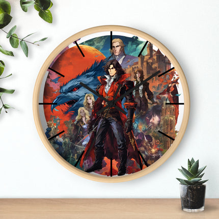 MANY TERRORS AWAIT THE FORCES OF GOOD Wall Clock - Retro Gaming Vampire Castle Decor