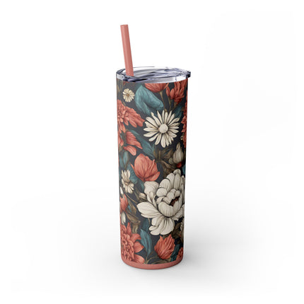 FLORAL BEAUTY Skinny Tumbler - Fitness Exercise Workout Drink Traveler