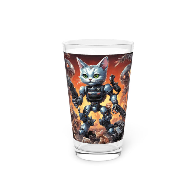 MECHANIMAL CLASH BATTLERS Kitten Krew Collectible Pint Glass 16 oz Cat Gifts Kitten Drinking Glass Child's Tumbler Child's Gifts