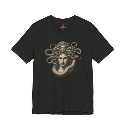 TWO TIER MEDUSA BUST Creepy T-Shirt - Dark Greek Mythology Horror Art Tee