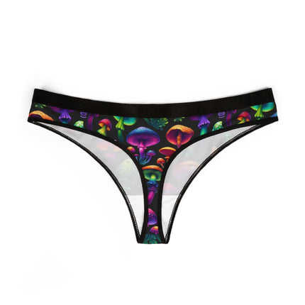 Wild Trippy Mushrooms Women's Thong, Psychedelic Underwear, Colorful Lingerie, Fun Intimates, Unique Panties