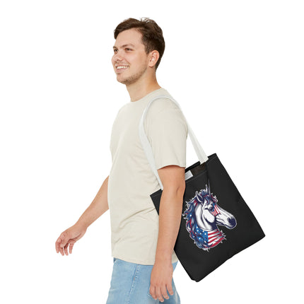 Patriotic Unicorn Gift Tote | American Flag Election Grocery Bag | United States Flag Freedom Lovers Office Travel Carrier | Patriot Sack