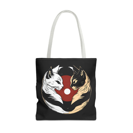 Cat Lovers Tote | Moon Lit Love Cat Grocery Bag | Feline Frisky Office Travel Carrier | Moonlight Kittens Cotton Traveler Tote