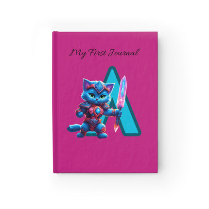Fully Customizable Child Gift Journal, My First Journal Personalized Warrior Cat Diary, Hardcover Early Writing Book for Girls