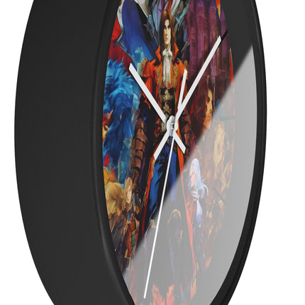 CREATURES OF THE CASTLE Wall Clock - Retro Gaming Vampire Hunter Decor