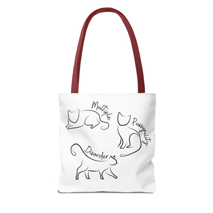 Cat Tote Bag | Cat Lovers Gift Bag | Multiple PUSSYNALITY Disorder Grocery Bag | Mental Health Humor | Two Sided Animal Owner Tote