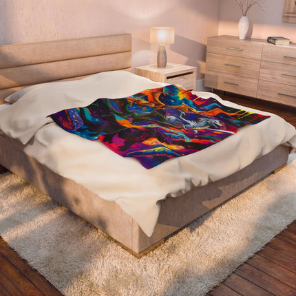 PSYCHEDELIC DRAGON QUAD Trippy Mushroom Blanket