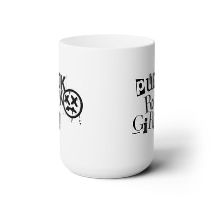 PUNK ROCK GIRL Retro Drunk Face Music Coffee Mug