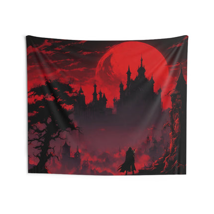 BLOODSHED & DEATH CURSE THE TOWN OF MADNESS Video Game Room Inspired Art Tapestry
