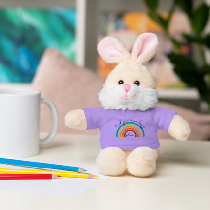 FIND YOUR INNER HAPPY PLACE Inspirational Rainbow Stuffed Animal