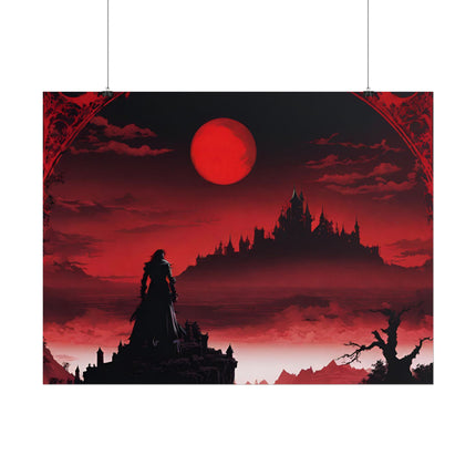 WHAT A HORRIBLE NIGHT TO TRAVERSE THE DARKNESS - Dracula Castle Video Game Inspired Wall Decor Poster