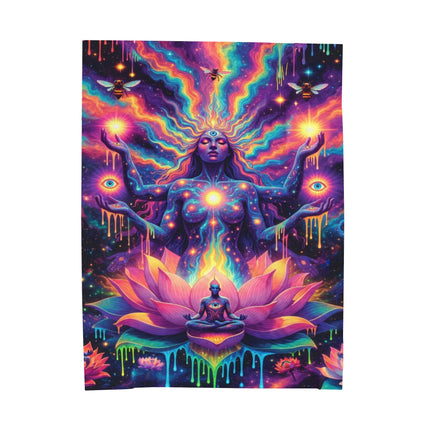 DIVINE LOTUS GODDESS Psychedelic Blanket