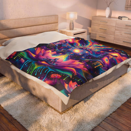 DIVINE LOTUS GODDESS Psychedelic Blanket