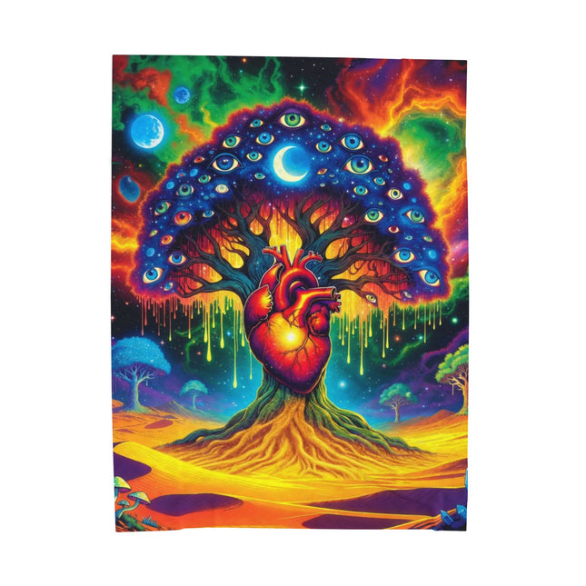 PSYCHEDELIC TREE OF BEATING LIFE EYES Trippy Blanket