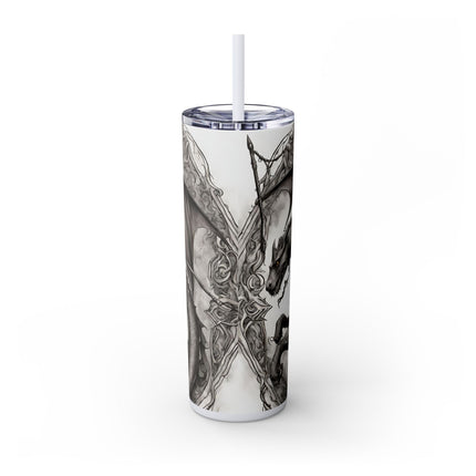 GOTHIC MEDIEVAL FLYING DRAGON Skinny Tumbler - Mutating Lizard Woman Beast Dark Fantasy Cup