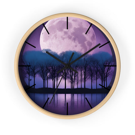 TRANQUILITY UNDER THE VIOLET MOON Wall Clock