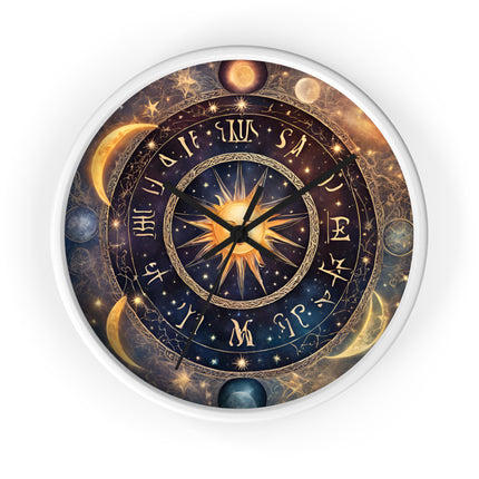 GALAXY CYCLE Wall Clock - Celestial Moon Phases Astronomy Decor