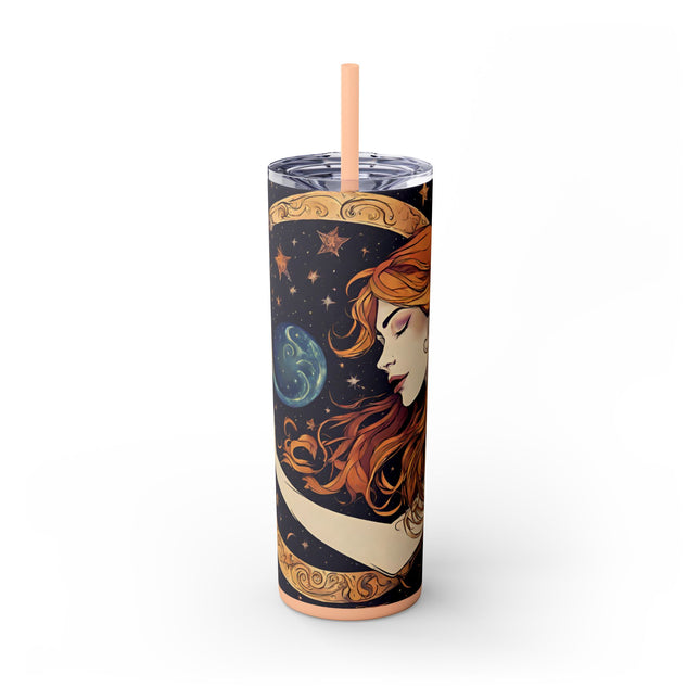 MOON SHAPING GODDESS Skinny Tumbler - Lunar Celestial Beauty Cup