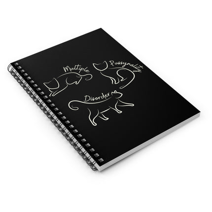 Multiple Personality Disorder Cat Spiral Notebook Funny Book Rule Line Paper A5 6x8 Inch Size Journal Cat Lovers Gift