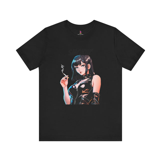 SMOKIN' T-Shirt - Anime Girl Leather Cigarette Edgy Art Tee