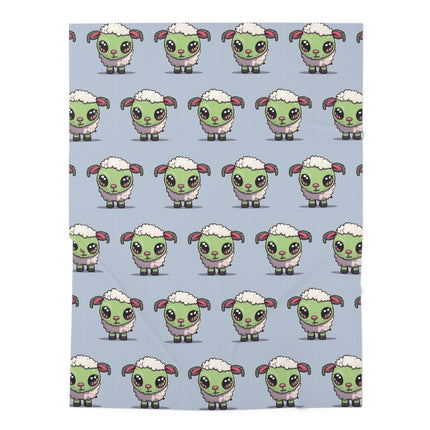 Animal Baby Swaddler, Woolly Lamb Changing Blanket, Cute Baby Shower Gift, Boys Blue Cartoon Style Infant Swaddle Cover