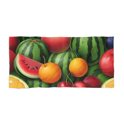 SUMMER FRUITS Beach Towel - Watermelons Oranges Peaches Cherries Swimming Pool Blanket