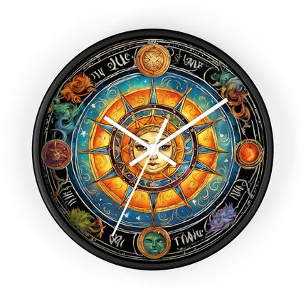 CELESTIAL COSMIC SUN Wall Clock - Galaxy Stars Astronomy Decor