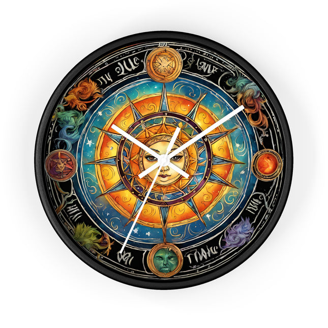 CELESTIAL COSMIC SUN Wall Clock - Galaxy Stars Astronomy Decor