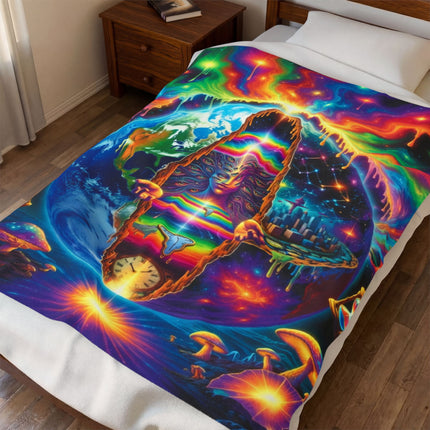 PSYCHEDELIC ALL SEEING SPACE TIME DEITY Trippy Blanket