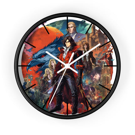 MANY TERRORS AWAIT THE FORCES OF GOOD Wall Clock - Retro Gaming Vampire Castle Decor