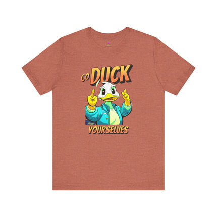 GO DUCK YOURSELVES Profane Quack T-Shirt - Funny Duck Wordplay Humor Tee