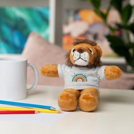FIND YOUR INNER HAPPY PLACE Inspirational Rainbow Stuffed Animal