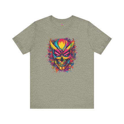 GRINNING MASKED SKULL Graffiti T-Shirt - Urban Street Art Skull Tee